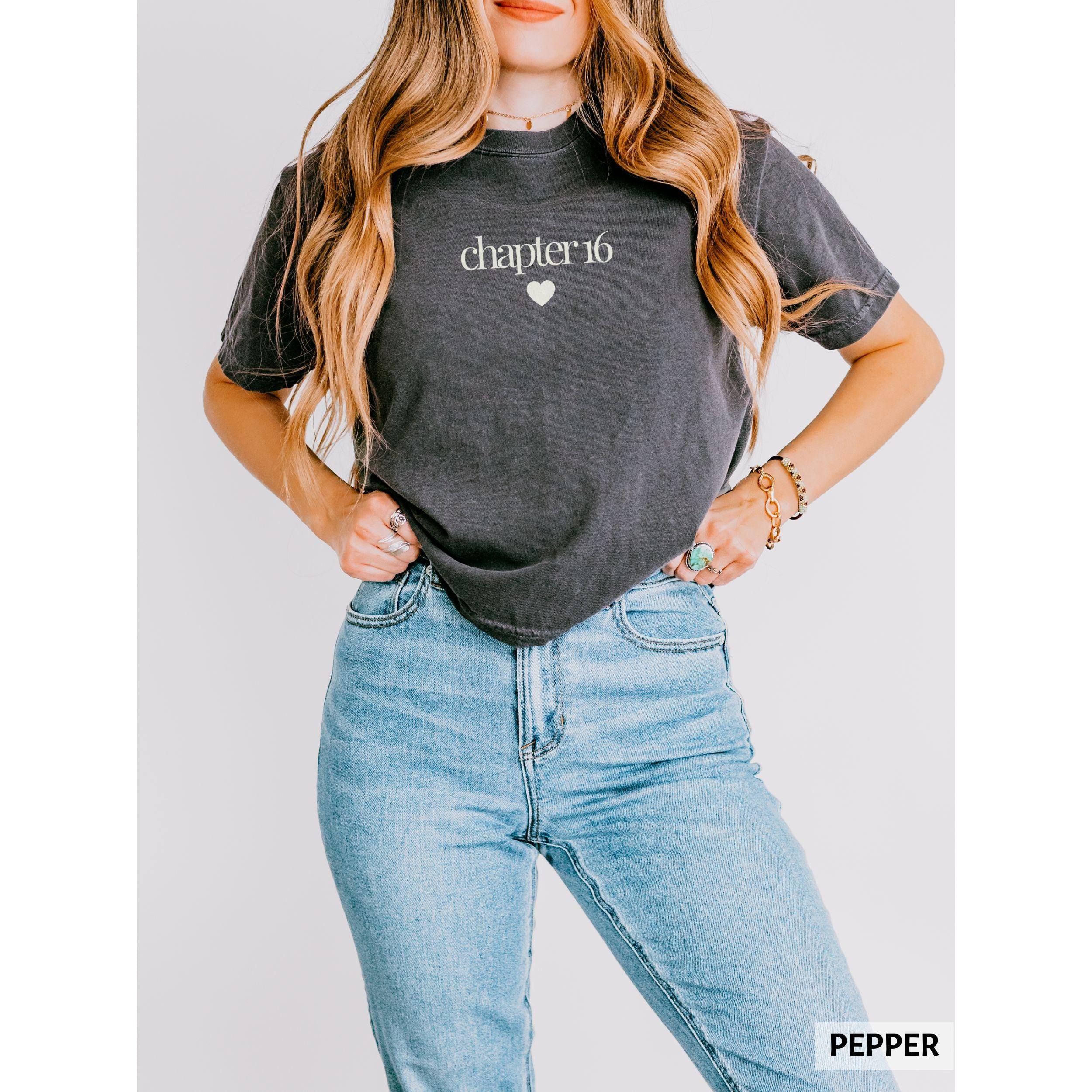 Custom Sweet 16 Shirt 16th Birthday Gift For Teen Girl Comfort Colors Boxy Tee Crop Top Book Lover Tee Personalized Chapter 16 Party Shirt