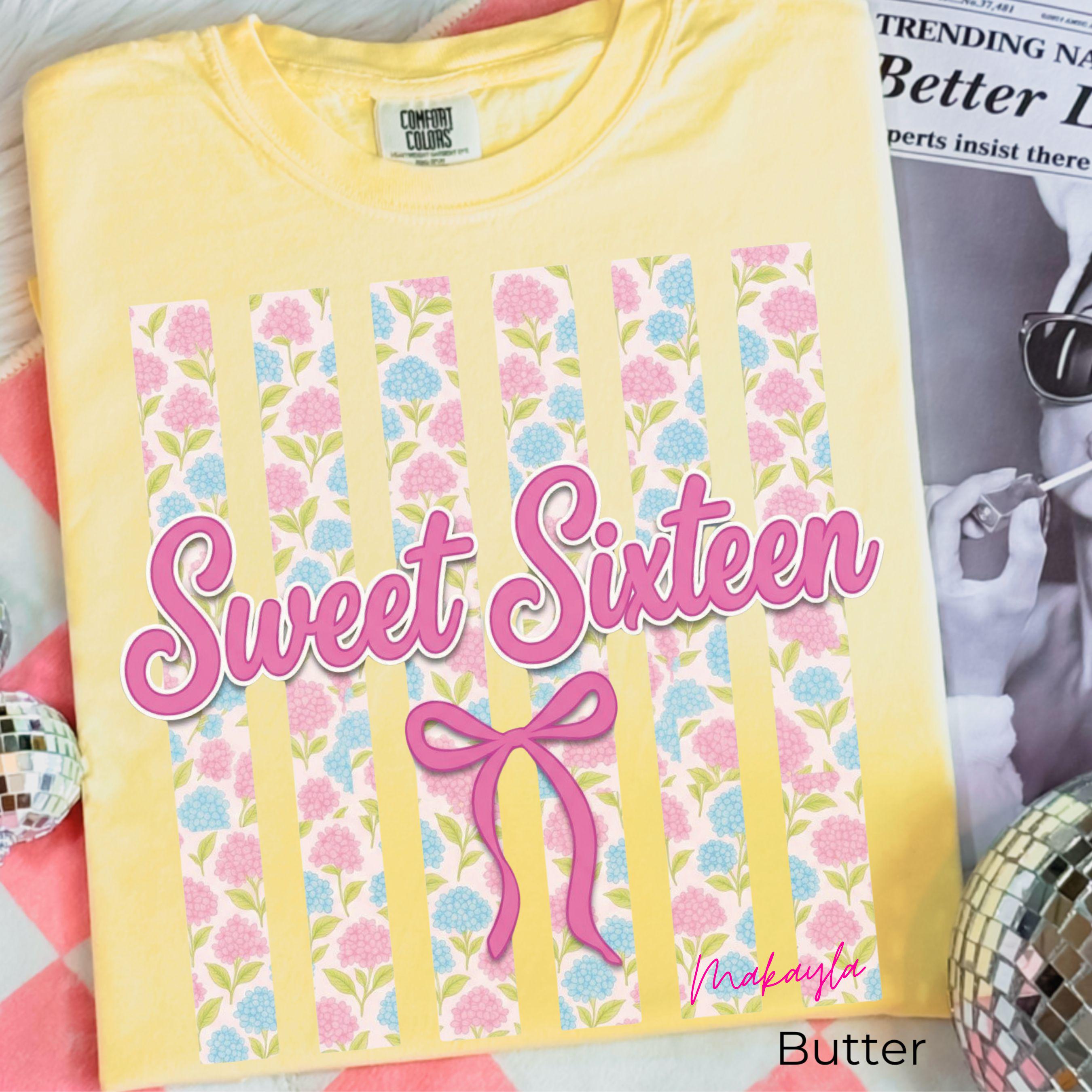 16 Birthday Girl T shirt, Trendy Sweet Sixteen girl trending gift, birthday party t shirt custom name, Personalized tee 16th birthday