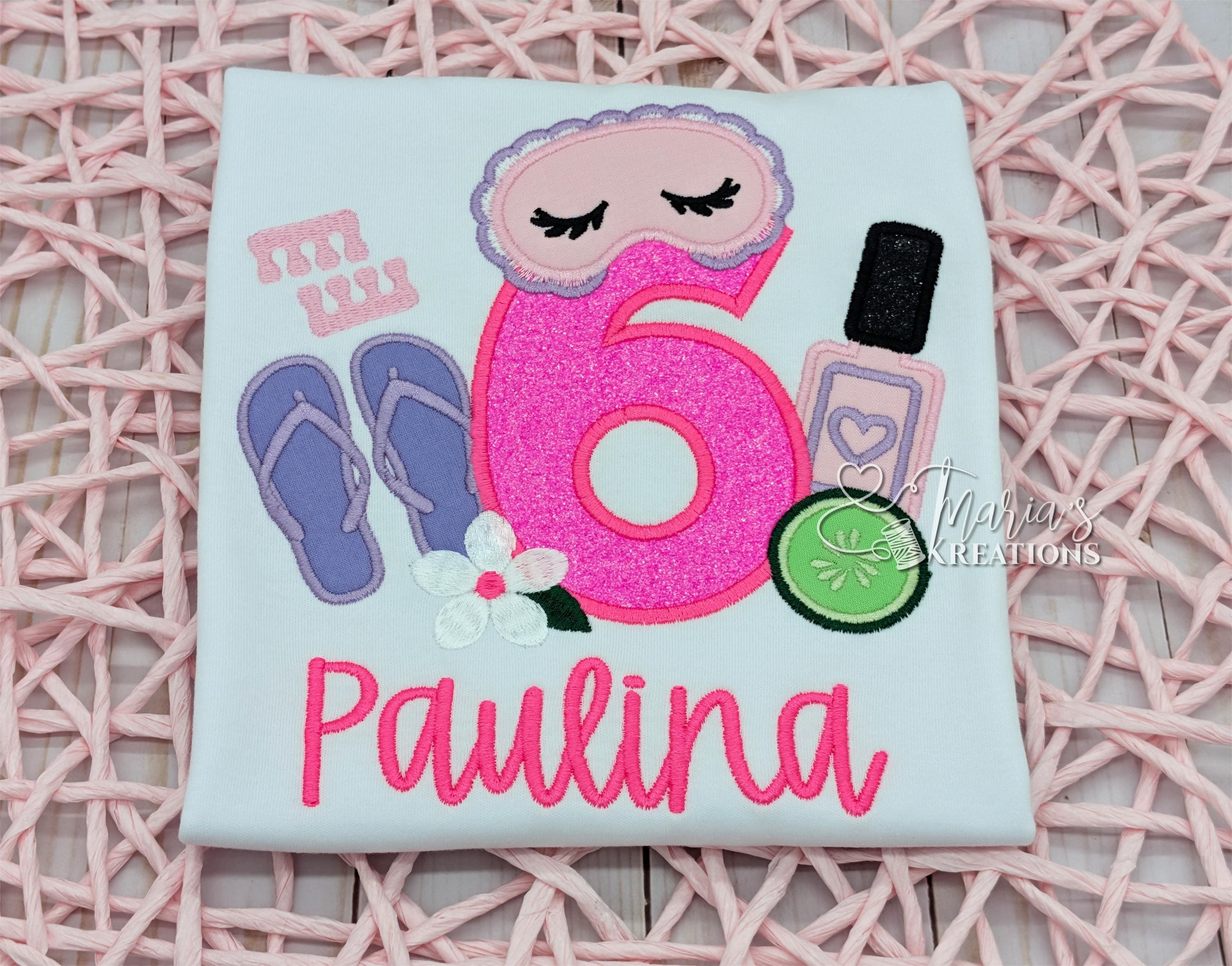 Spa Birthday Shirt for Girls | Personalized Spa Party Birthday Shirt | Sleep Mask Birthday T-shirt