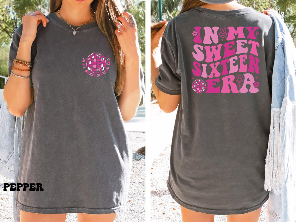 Comfort Colors® In My Sweet Sixteen Era Shirt, Sweet 16 Shirt, 16th Birthday Gift, 16 Birthday Party Shirt, Sweet 16 Squad Shirt