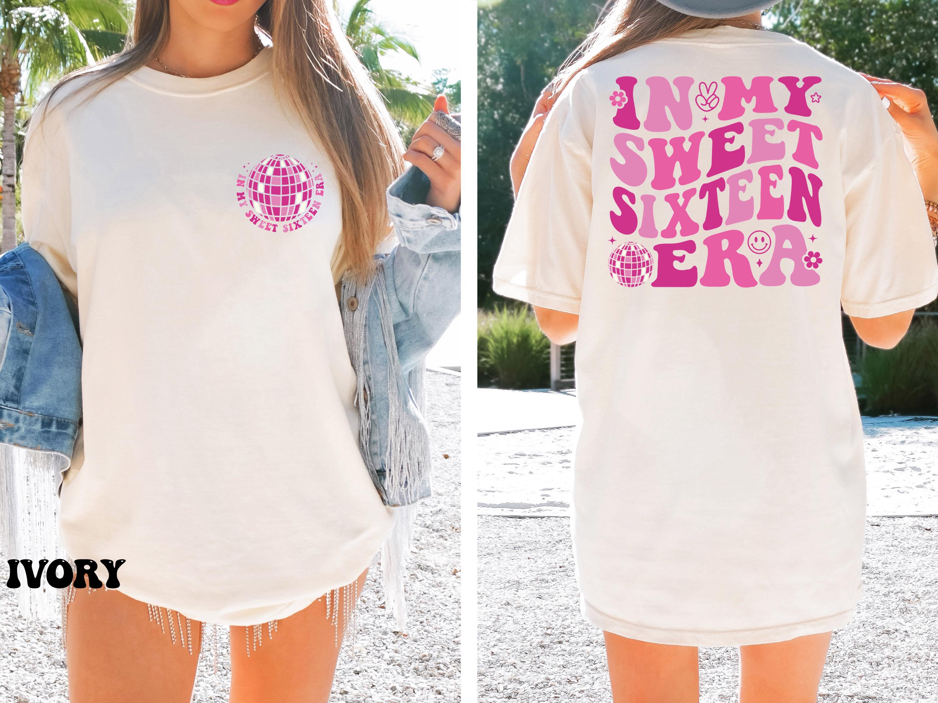 Comfort Colors® In My Sweet Sixteen Era Shirt, Sweet 16 Shirt, 16th Birthday Gift, 16 Birthday Party Shirt, Sweet 16 Squad Shirt
